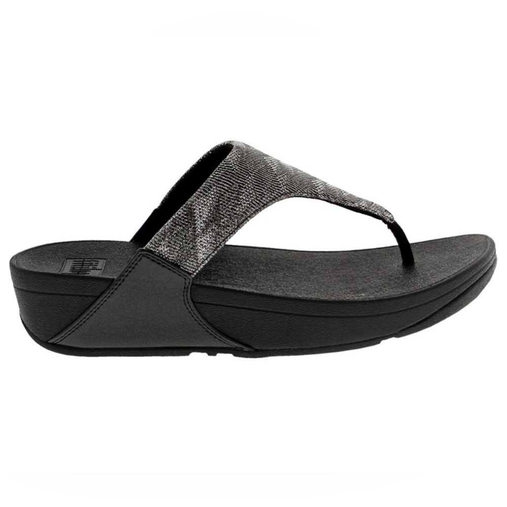 Fitflop‎ Lulu Glitz Toe Post Women's Sandal All Black ET9-090-070
